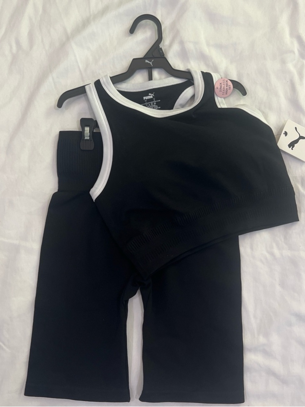 Puma Black and White Athletic Tank Top